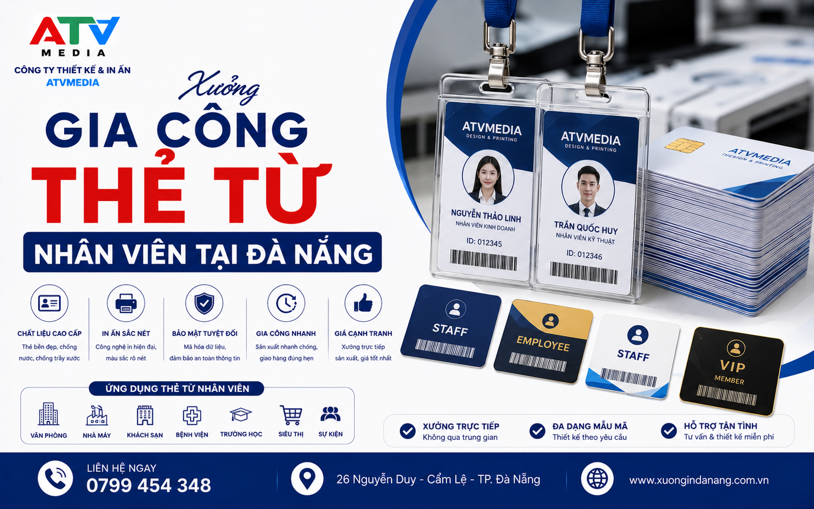 Xưởng Gia Công Thẻ Từ Nhân Viên Tại Đà Nẵng